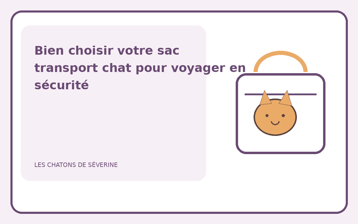 Illustration d’un chat installé dans un sac de transport aéré