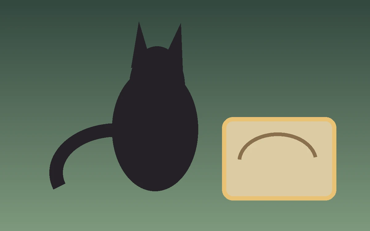 Illustration éditoriale d’un chaton près de son bac à litière