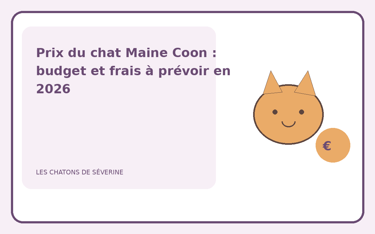 Illustration d’un Maine Coon avec les principaux postes de budget