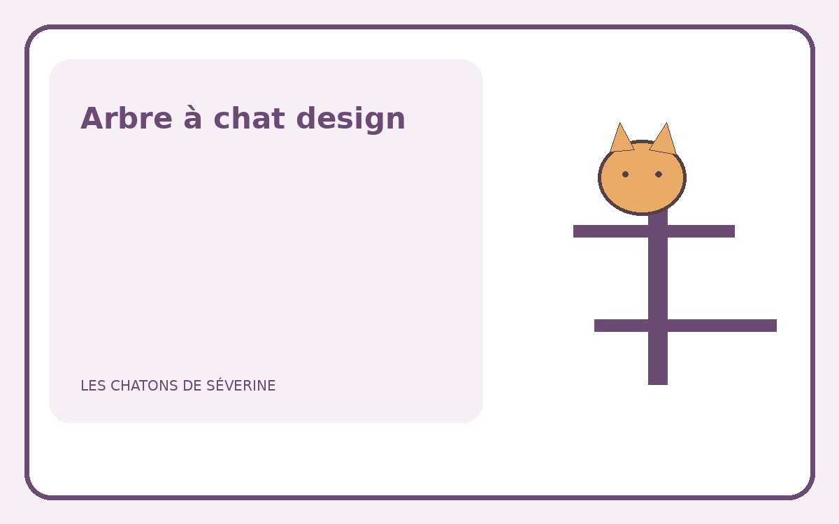 Illustration d’un chat sur un arbre à chat moderne en bois