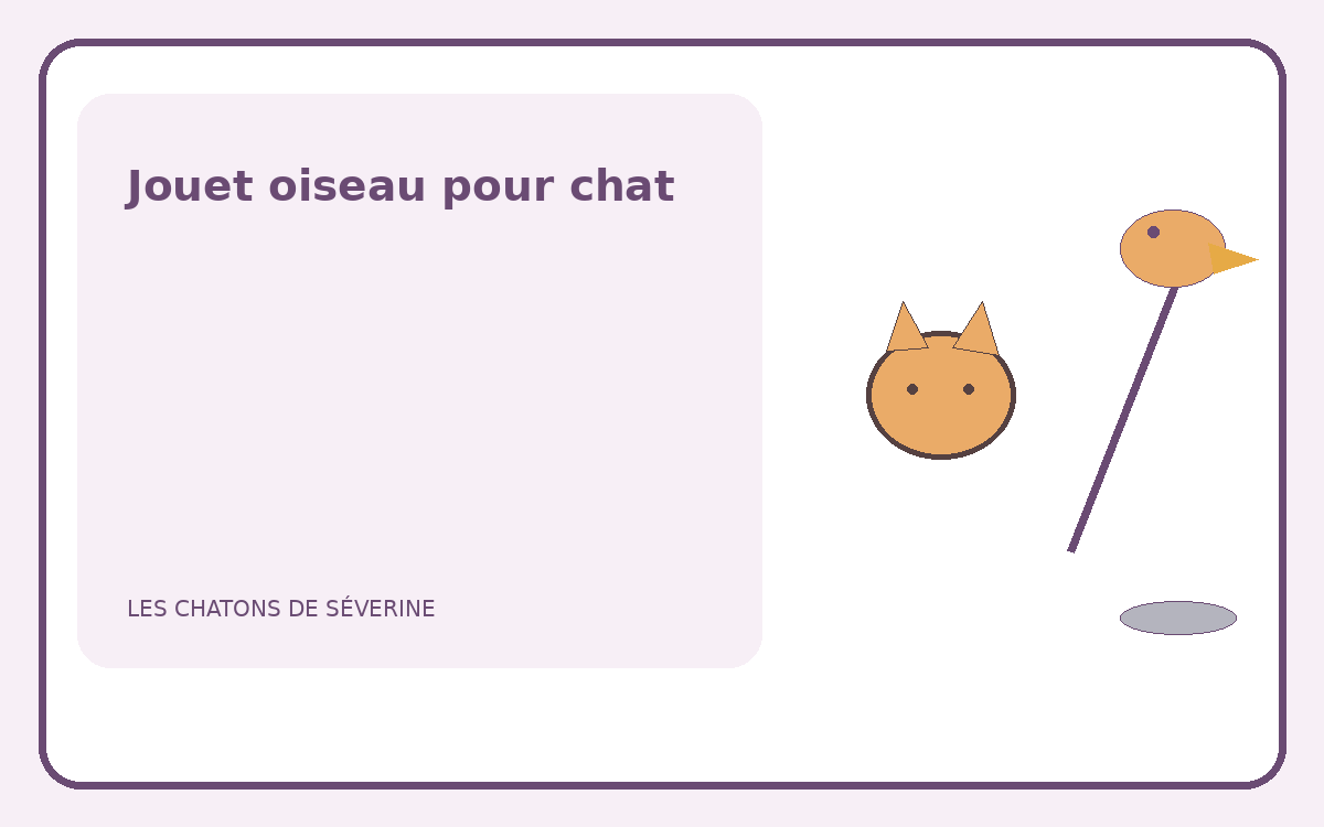 Illustration d’un chat jouant avec un oiseau en plume sur ventouse