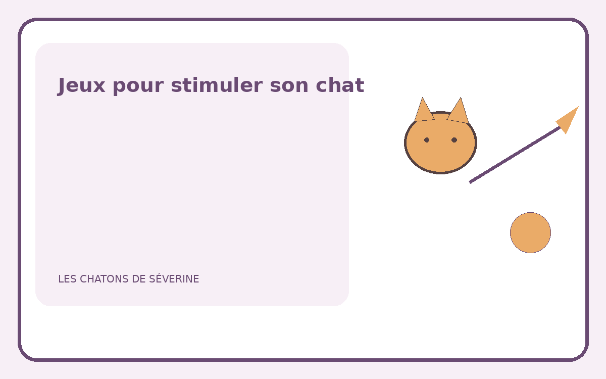 Illustration d’un chat jouant avec une balle et une plume